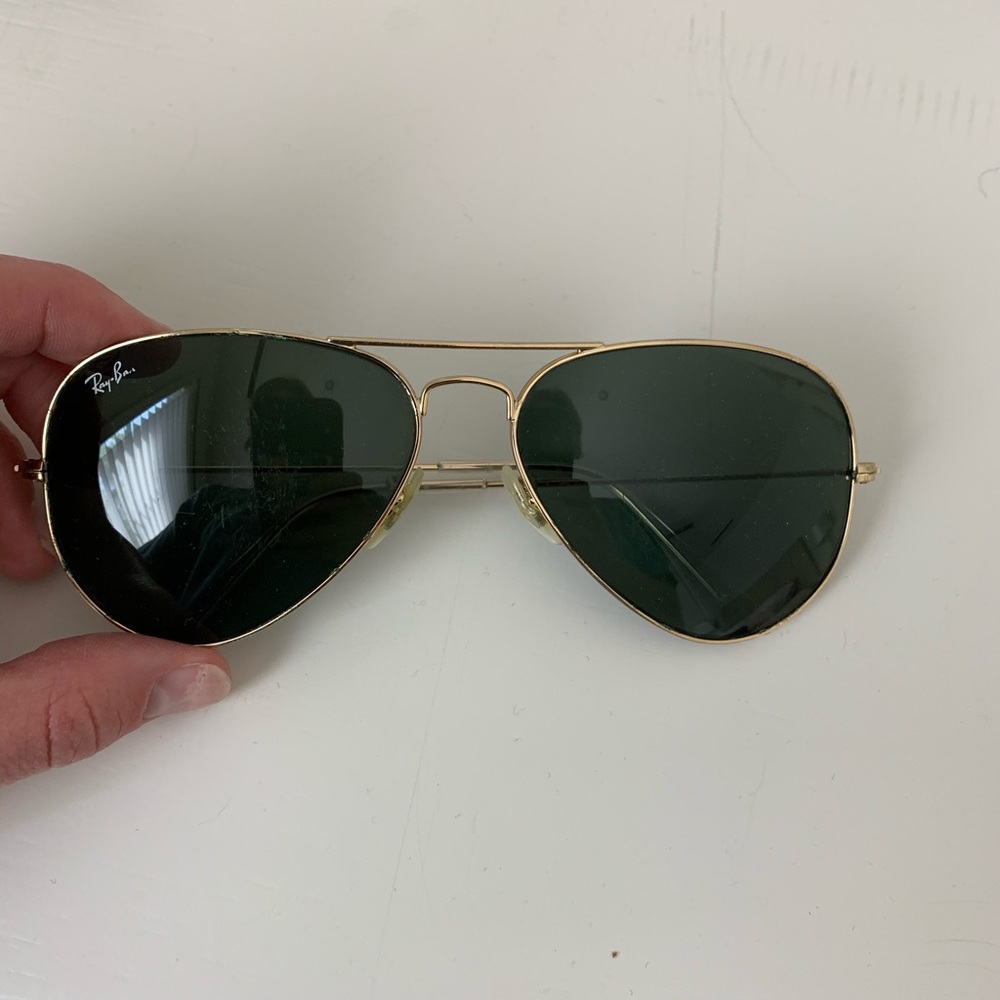 Classic RayBan aviator sunglasses gold hardware